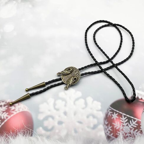 BRBAM Norse Viking Style Bolo Tie Vintage 3D Pendant Western Cowboy Leather Necklace for Men in Kuwait