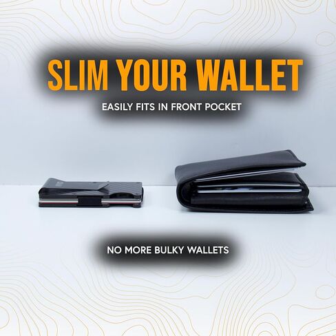VIVID Minimalist Carbon Fiber Wallet for Men - Slim, Modern, RFID Blocking, Scratch Resistant, Credit Card Holder, Easy Access Cards, Money Clip, Mens Wallet in Saudi Arabia