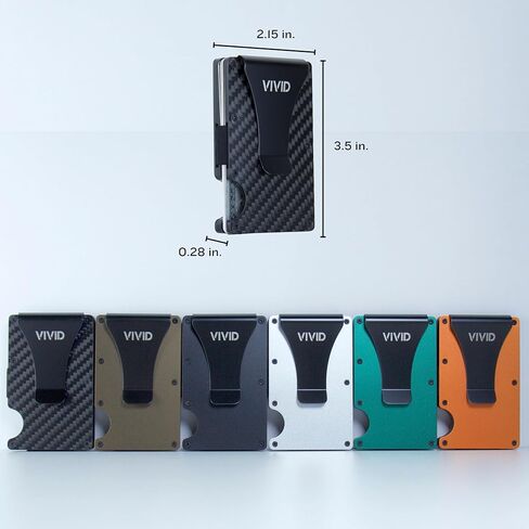 VIVID Minimalist Carbon Fiber Wallet for Men - Slim, Modern, RFID Blocking, Scratch Resistant, Credit Card Holder, Easy Access Cards, Money Clip, Mens Wallet in Saudi Arabia