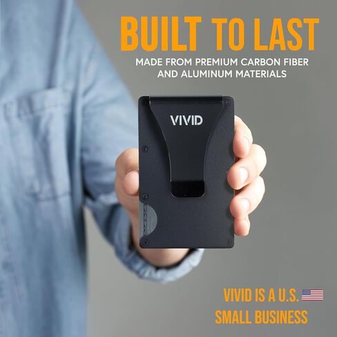 VIVID Minimalist Carbon Fiber Wallet for Men - Slim, Modern, RFID Blocking, Scratch Resistant, Credit Card Holder, Easy Access Cards, Money Clip, Mens Wallet in Saudi Arabia