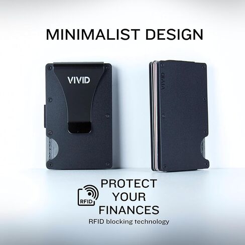 VIVID Minimalist Carbon Fiber Wallet for Men - Slim, Modern, RFID Blocking, Scratch Resistant, Credit Card Holder, Easy Access Cards, Money Clip, Mens Wallet in Saudi Arabia