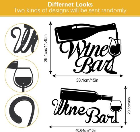 Wine Bar Metal Sign for Wall Decor Black Iron Wall Decor Art Plaque Decorations House Decorations Living Room Wall Hanging Decoration for Kitchen Dining Room Living Room Letter Signs for Wall Decor in Kuwait
