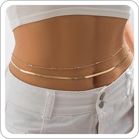 Waist Chains Belly Chains for Women Waist Beads Dainty Layered Gold Body Chain Jewelry for Women Summer Beach Bikini Stomach Jewelry Accessories in Saudi Arabia