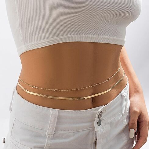 Waist Chains Belly Chains for Women Waist Beads Dainty Layered Gold Body Chain Jewelry for Women Summer Beach Bikini Stomach Jewelry Accessories in Saudi Arabia