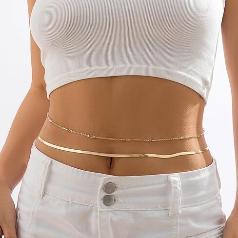 Waist Chains Belly Chains for Women Waist Beads Dainty Layered Gold Body Chain Jewelry for Women Summer Beach Bikini Stomach Jewelry Accessories in Saudi Arabia