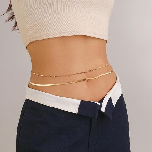 Waist Chains Belly Chains for Women Waist Beads Dainty Layered Gold Body Chain Jewelry for Women Summer Beach Bikini Stomach Jewelry Accessories in Saudi Arabia