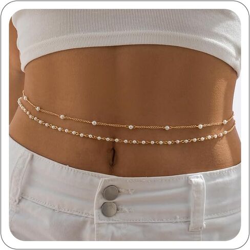 Waist Chains Belly Chains for Women Waist Beads Dainty Layered Gold Body Chain Jewelry for Women Summer Beach Bikini Stomach Jewelry Accessories in Saudi Arabia