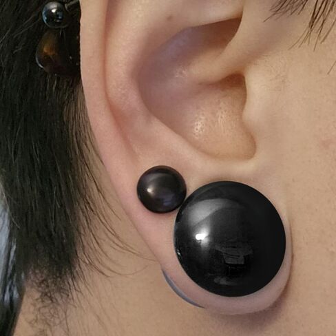 24 PCS/14PCS/10 PCS Glass Ear Gauges Stretching Kit Short Taper Expander, 14G-00G Comfy Dead Stretching Plugs with Rubber Rings, Crazy Domed Body Piercing Jewelry Set in Saudi Arabia