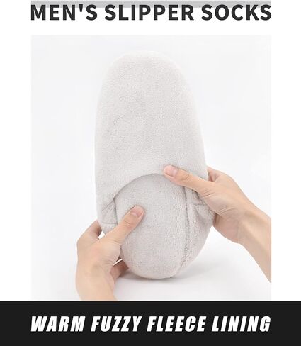 جوارب Keyela للجنسين للبالغين مع مقابض شباشب منزلية غامضة للرجال والنساء داخلي شتاء دافئ مبطن بالصوف جورب النعال in Kuwait