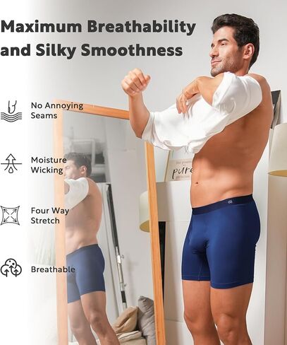 DAVID ARCHY Mens Underwear Boxer Briefs Micro Modal Ultra Soft Moisture Wicking Seamless Underwear for Men 4 Pack in Kuwait