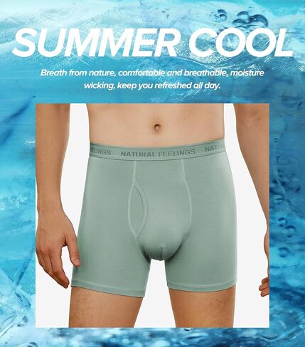 Natural Feelings Men's Underwear Viscose from Bamboo Boxer Briefs Underwear Pack for Men in Saudi Arabia