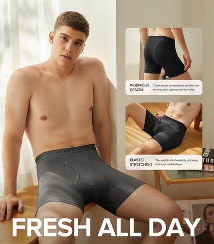 Natural Feelings Men's Underwear Viscose from Bamboo Boxer Briefs Underwear Pack for Men in Saudi Arabia