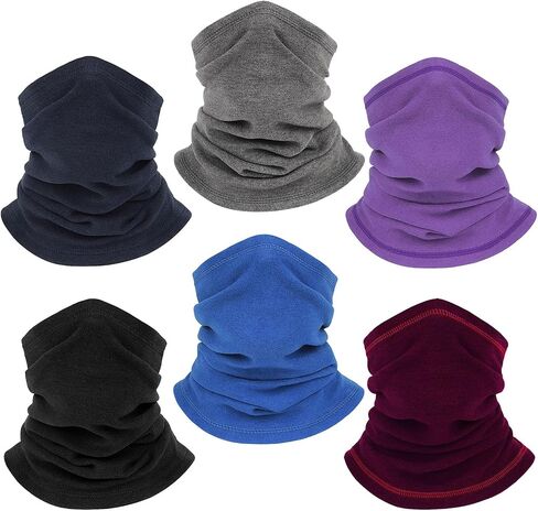 6 Pack Fleece Winter Neck Gaiter Neck Warmer Face Ski Mask Cold Weather Half Balaclava for Men Women in Saudi Arabia