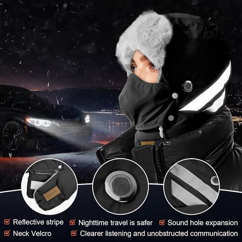 Sukeen Trapper Hats Windproof Winter Hat Water Repellent‌ Warm Hat Lightweight Earflap Hat with Mask for Cold Snow Weather in Saudi Arabia