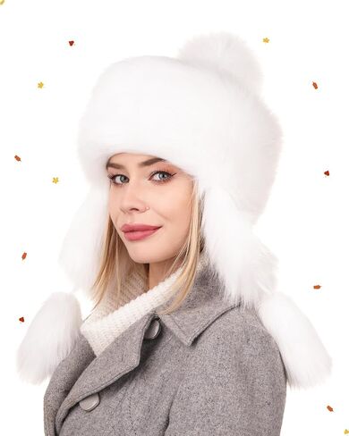 Futrzane Classic Ear Flaps Hat - Fur Trapper Hat for Women - Winter Ushanka Hat in Saudi Arabia