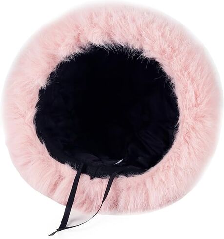 Women's Winter Faux Fur Fuzzy Warm Bucket Hat Furry Fisherman Plush Hats for Women in Saudi Arabia