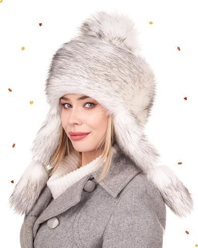 Futrzane Classic Ear Flaps Hat - Fur Trapper Hat for Women - Winter Ushanka Hat in Saudi Arabia