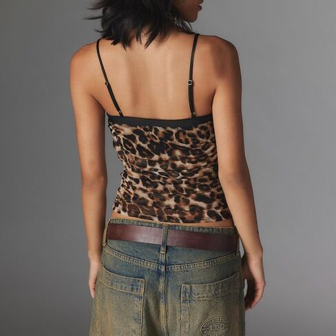 Women Double Layer Mesh Tank Tops Sleeveless Patchwork Strappy Going Out Tops Camisole Y2k Backless Crop Cami Shirts in Saudi Arabia
