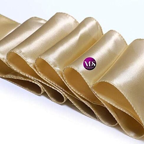 VDS كرسي ساتان أوشحة غطاء كرسي خلفي ربطة عنق من الساتين شريط لحفلات الزفاف وأعياد الميلاد وحفلات التخرج وحفلات الخطوبة والحفلات والولائم الفندقية لتزيين كراسي الطعام (10 قطع) (أبيض) in Kuwait