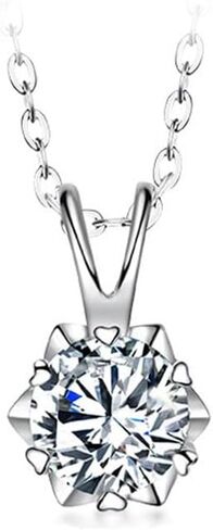 1 Carat 14K Gold | IGI Certified Lab Grown 6 Prong Solitaire Diamond Pendant Necklace With Chain | Round Shape Prong Setting Pendant Necklace| F-G Color, VS1-VS2 Clarity in Kuwait