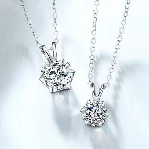 1 Carat 14K Gold | IGI Certified Lab Grown 6 Prong Solitaire Diamond Pendant Necklace With Chain | Round Shape Prong Setting Pendant Necklace| F-G Color, VS1-VS2 Clarity in Kuwait