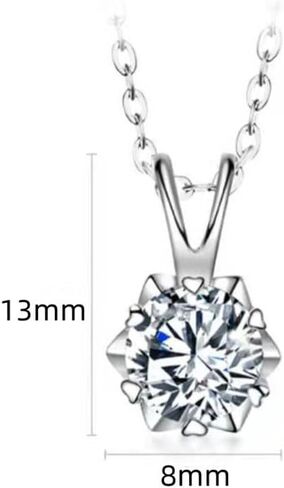 1 Carat 14K Gold | IGI Certified Lab Grown 6 Prong Solitaire Diamond Pendant Necklace With Chain | Round Shape Prong Setting Pendant Necklace| F-G Color, VS1-VS2 Clarity in Kuwait