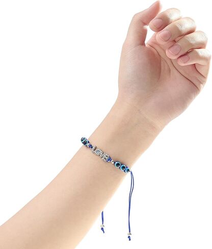 Evil Eye Bracelets Evil Eye Jewelry Ojo Hamsa PonPom Bracelet Dainty Gold Bracelets for Women Trendy in Saudi Arabia