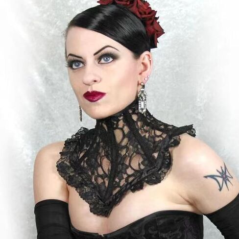 جوكافور القوطية الدانتيل طوق الرقبة مصاص دماء طوق امرأة هالوين الملكة الشريرة تأثيري in Kuwait