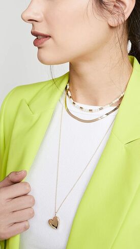 قلادة مدلاة على شكل قلب من الذهب عيار 14 قيراط للنساء in Kuwait