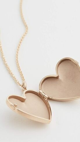 قلادة مدلاة على شكل قلب من الذهب عيار 14 قيراط للنساء in Kuwait