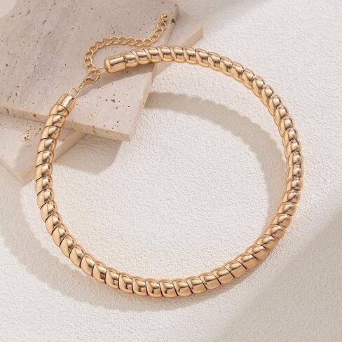 Dainty Necklaces for Women, Gold Plated Cubic Zirconia Crystal Adjustable Stackable Choker Pendant Necklace Design Jewlery for Party Anniversary in Kuwait