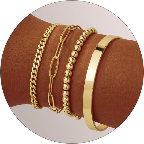 925 Sterling Silver Bracelets for Women Stack, 14K Gold Plated Bangle Cuff Jewelry Set Trendy, Adjustable Tennis Knot Twisted Bracelet for Wrist Essentials Women Fashion Gifts in Kuwait