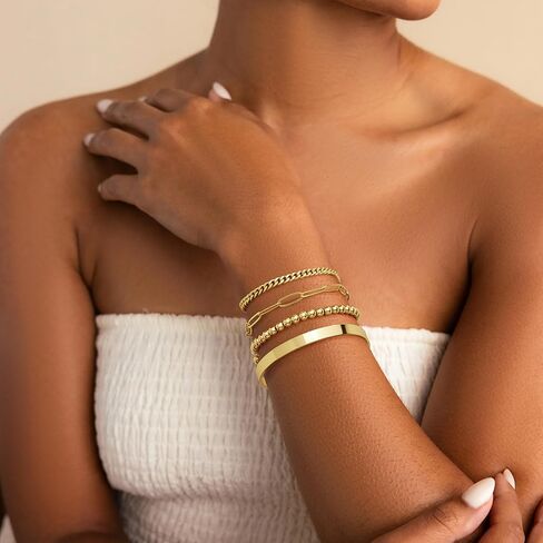 925 Sterling Silver Bracelets for Women Stack, 14K Gold Plated Bangle Cuff Jewelry Set Trendy, Adjustable Tennis Knot Twisted Bracelet for Wrist Essentials Women Fashion Gifts in Kuwait