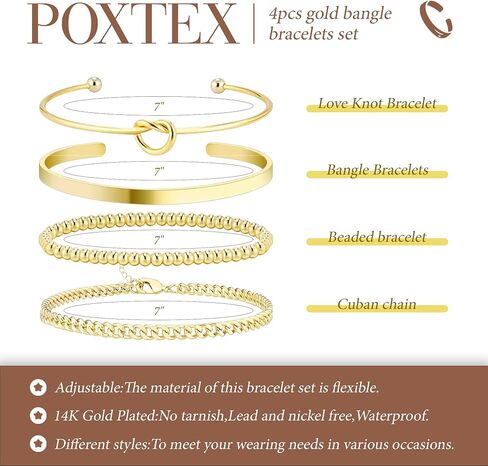 925 Sterling Silver Bracelets for Women Stack, 14K Gold Plated Bangle Cuff Jewelry Set Trendy, Adjustable Tennis Knot Twisted Bracelet for Wrist Essentials Women Fashion Gifts in Kuwait