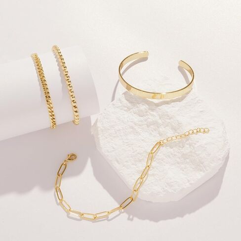 925 Sterling Silver Bracelets for Women Stack, 14K Gold Plated Bangle Cuff Jewelry Set Trendy, Adjustable Tennis Knot Twisted Bracelet for Wrist Essentials Women Fashion Gifts in Kuwait