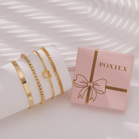 925 Sterling Silver Bracelets for Women Stack, 14K Gold Plated Bangle Cuff Jewelry Set Trendy, Adjustable Tennis Knot Twisted Bracelet for Wrist Essentials Women Fashion Gifts in Kuwait