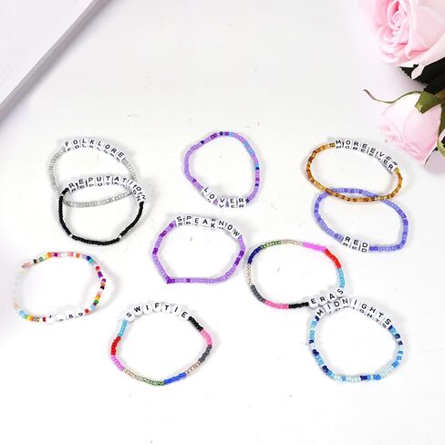 Set of 10 Inspired Bracelet for Women Outfit Jewelry Music Lover Fan Gifts Friendship Bracelets Set of 10 in Saudi Arabia
