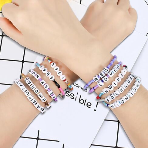 Set of 10 Inspired Bracelet for Women Outfit Jewelry Music Lover Fan Gifts Friendship Bracelets Set of 10 in Saudi Arabia