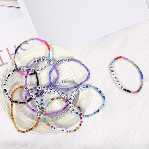 Set of 10 Inspired Bracelet for Women Outfit Jewelry Music Lover Fan Gifts Friendship Bracelets Set of 10 in Saudi Arabia