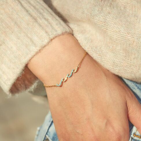 STORYJEWELLERY Wave Bracelet, Birthday Gifts For Women, 30th, 40th, 50th, 60th, 70th Women Birthday Gift Ideas, Happy Birthday Gifts for Friend Sister Mom Mother Coworker, Gifts for Women in Saudi Arabia