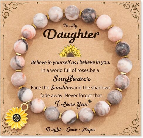 𝗦𝘂𝗻𝗳𝗹𝗼𝘄𝗲𝗿 𝗚𝗶𝗳𝘁𝘀 𝗳𝗼𝗿 𝗪𝗼𝗺𝗲𝗻, Sunflower Bracelet Jewelry 𝗖𝗵𝗿𝗶𝘀𝘁𝗺𝗮𝘀 Birthday Inspirational Gifts for Women Friends Daughter Niece Granddaughter Adults in Saudi Arabia