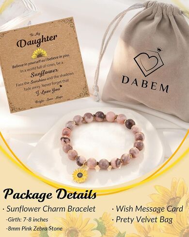 𝗦𝘂𝗻𝗳𝗹𝗼𝘄𝗲𝗿 𝗚𝗶𝗳𝘁𝘀 𝗳𝗼𝗿 𝗪𝗼𝗺𝗲𝗻, Sunflower Bracelet Jewelry 𝗖𝗵𝗿𝗶𝘀𝘁𝗺𝗮𝘀 Birthday Inspirational Gifts for Women Friends Daughter Niece Granddaughter Adults in Saudi Arabia
