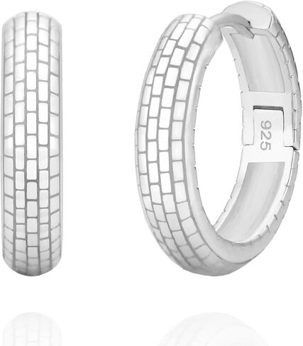 925 Sterling Silver 14K Gold Plated 25mm Heirloom Chunky Huggie Hoop Earrings in Saudi Arabia