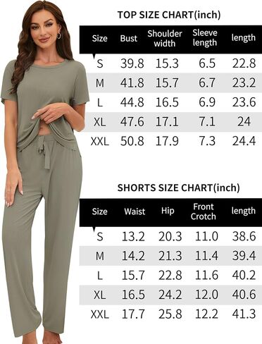 UMBY Pajamas for Women Set Round Collar Soft Loungewear 2 Piece Pj Set Sleepwear Short Sleeve Tops with Long Pants in Saudi Arabia