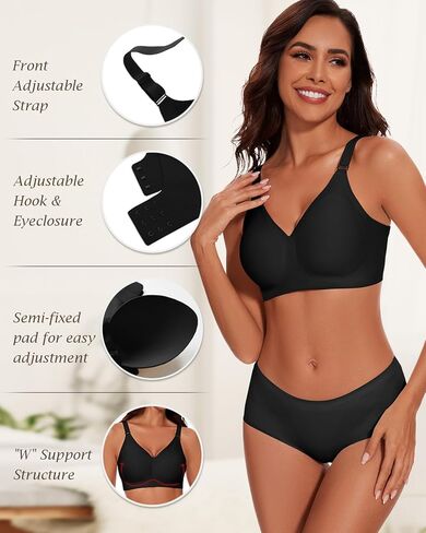 حمالات صدر لاسلكية بدون خياطة من WOWENY للنساء، تغطية كاملة مع دعم بدون أسلاك داخلية، حمالة صدر مريحة وناعمة in Kuwait