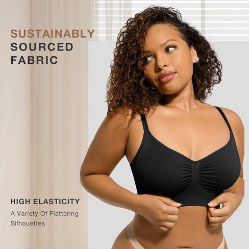 Women's Wireless Seamless Bras No Underwire Stretch Adjustable Bralettes Comfortable Soft Everyday Bra in Saudi Arabia