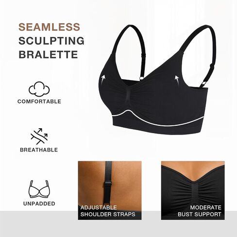 Women's Wireless Seamless Bras No Underwire Stretch Adjustable Bralettes Comfortable Soft Everyday Bra in Saudi Arabia