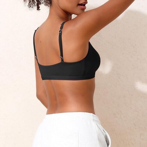 Women Wireless Bralettes Comfortable No Underwire Bras Scoop Neck Seamless Unlined Soft Lounge Bra in Saudi Arabia