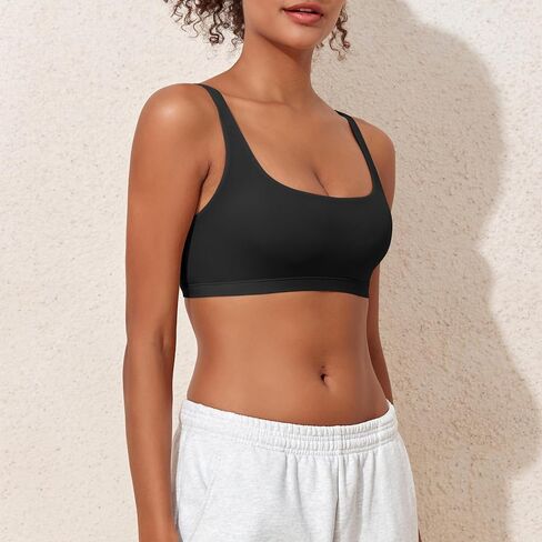 Women Wireless Bralettes Comfortable No Underwire Bras Scoop Neck Seamless Unlined Soft Lounge Bra in Saudi Arabia