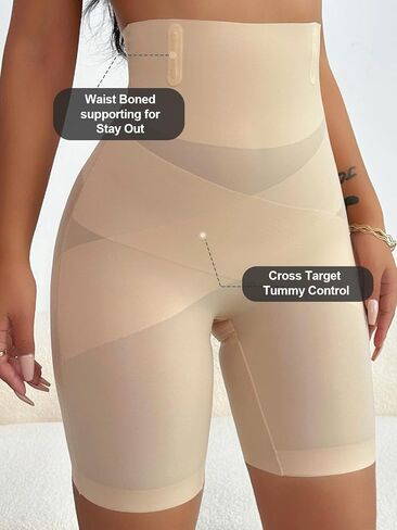PAUKEE Women's Shapewear Tummy Control Body Shaper Shorts High Waisted Slimming Sculpting Waist Compression Shape wear in Saudi Arabia